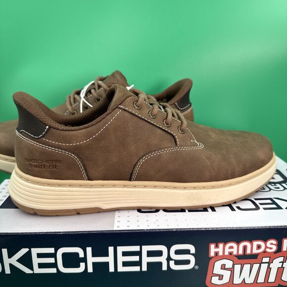 Skechers Hands Free Swift Fit Men’s 8.5 Brown Waterproof Casual Lace Sneakers main image 4